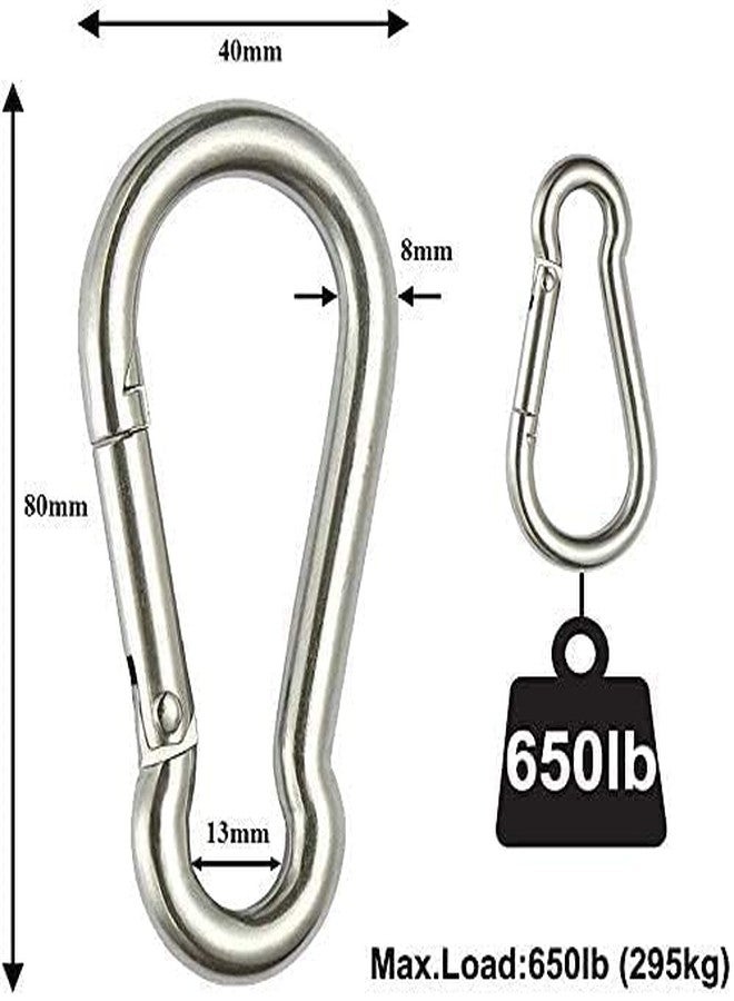 Pups&Pets Heavy Duty Safety Hook Eye Clasp - Spring Pet Buckle, Key Chain for Linking Dog Leash Collar, DIY Project - Silver (Pack of 2) - Image 3