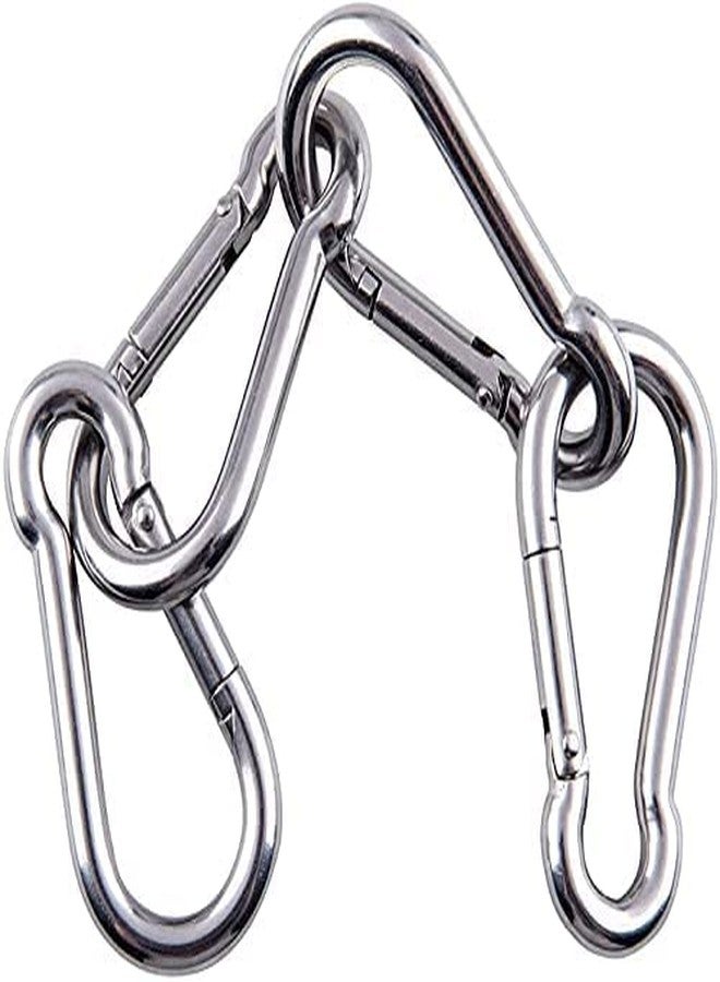 Pups&Pets Heavy Duty Safety Hook Eye Clasp - Spring Pet Buckle, Key Chain for Linking Dog Leash Collar, DIY Project - Silver (Pack of 2) - Image 2
