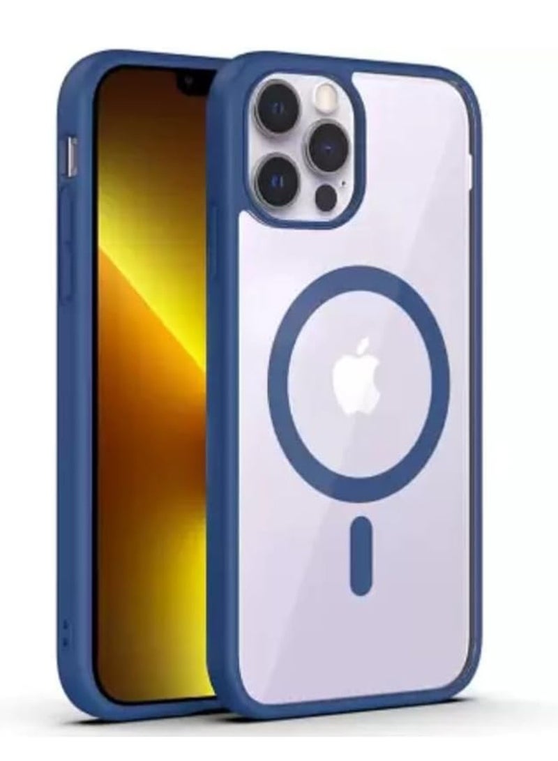 Digi Core حافظة لهاتف iPhone 15 Pro، حافظة Mag-Safe مقاس 6.1 بوصة مضادة للأصفرار، حماية من السقوط العسكري، مقاومة للصدمات، حافظة مغناطيسية لهاتف iPhone 15 Pro، حافظة Magsafe باللون الأزرق