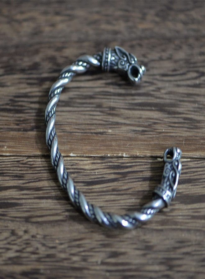 LANGHONG Norse Viking Bracelet For Men Talisman Jewelry Stainless Steel Wolf Head Men's Cuff Bracelets, Arm Rings, Gift For Men - Image 3