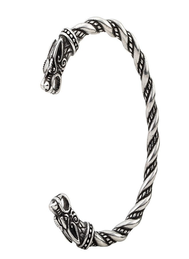 LANGHONG Norse Viking Bracelet For Men Talisman Jewelry Stainless Steel Wolf Head Men's Cuff Bracelets, Arm Rings, Gift For Men - Image 1