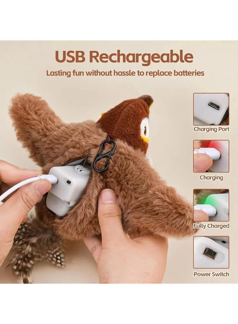 Generic Interactive Cat Toy with Flapping Wings – Touch-Activated Chirping Sparrow for Cats & Small Dogs – No Flying, Rechargeable & Catnip-Infused – Fun Kitten & Pet Play  - Image 4