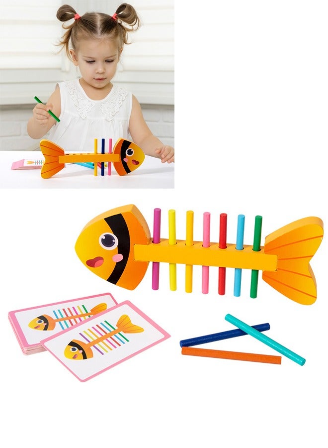 Color Cognitive Toys for Kids, Color Sorting Fish Bone Pairing Game, for Preschool Learning Color Classification and Sensory Game Set  - Image 1