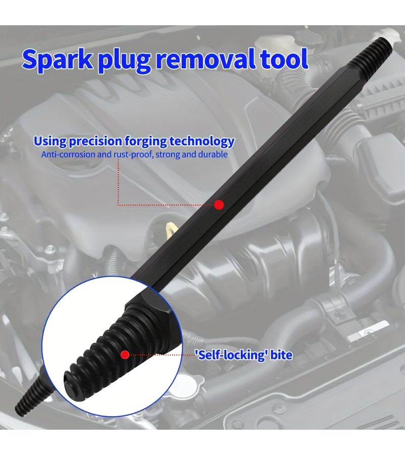 Spark Plug Removal Tool Kit Tapered Cone Extractor Broken Screws Cars Black - Image 3
