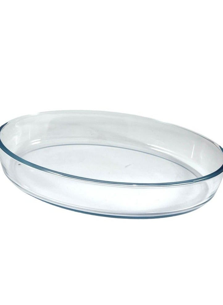 Homemaker Elegant Turkish-Made Oval Glass Baking Dish – 4L Capacity, 39.1x27.6cm, 6.7cm Height – Crystal Clear, Oven-Safe & Premium Quality - Image 1