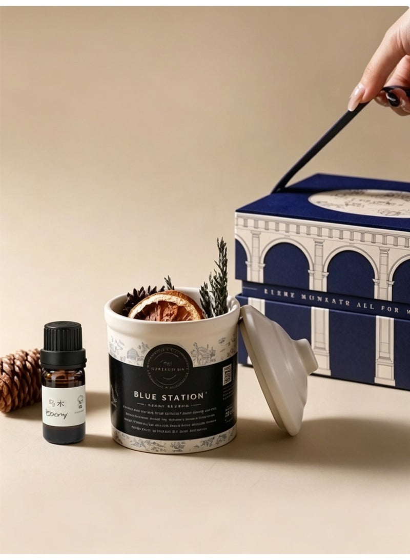 Aromancy Vintage Palace Aromatherapy Crystal Diffuser Gift Set with 10ML Essential Oil Ceramic Aroma Cup with Diffuser Stones & Dried Botanicals Luxury Oud Home Fragrance Decor for Living Room Bedroom Ramadan Gift - Image 1