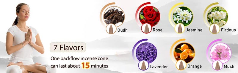 Bodhi House Backflow Natural Incense Dhoop Cones | Essential Oil Fragrant Matrix Incense Cones for Backflow Burner, Smoke Fountain | Charcoal Free Backflow Dhoop | 50 Pcs, Oudh Fragrance - Image 5