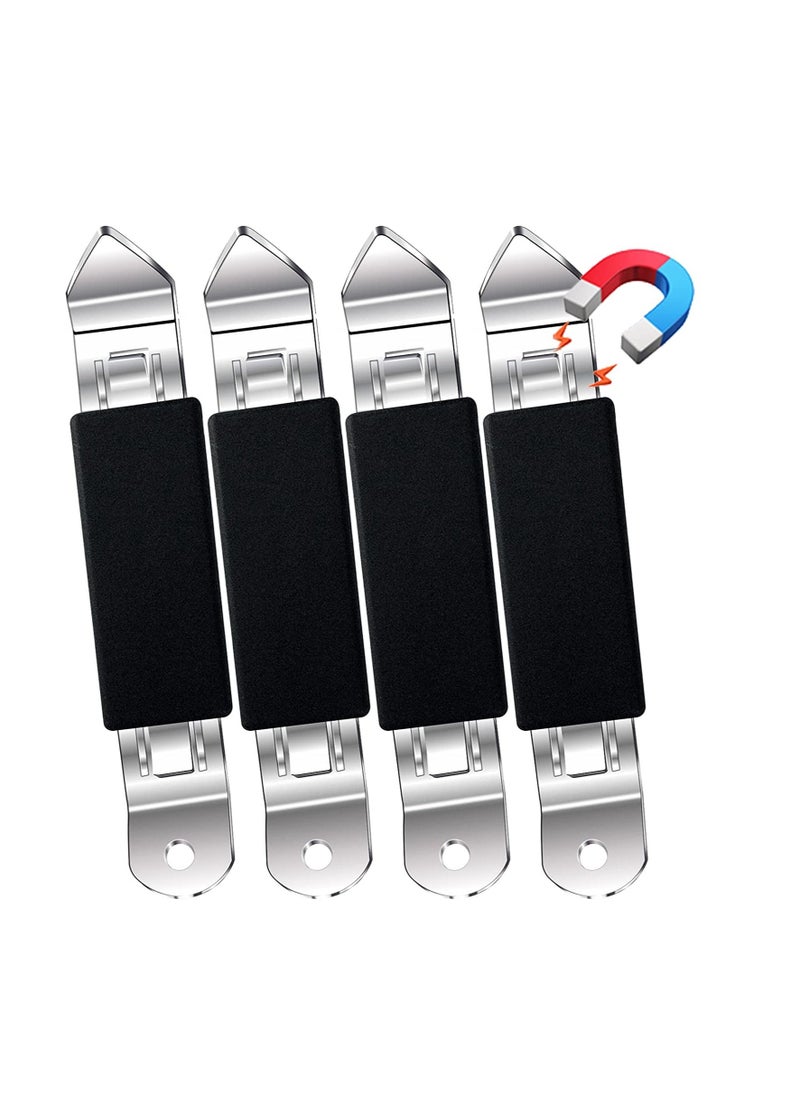 Magnetic Bottle Openers Can Opener Classic Stainless Steel Small Hand Held Tapper with Magnet for Cans Beverages Refrigerator Camping and Traveling (Black 4 Pieces) - Image 1