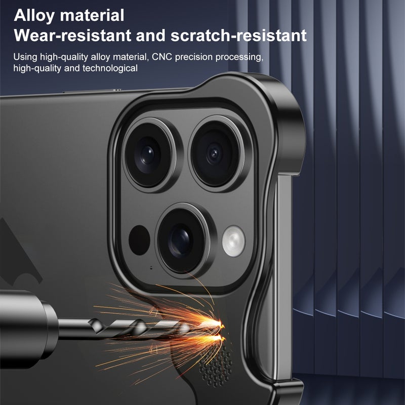 For Iphone 13 Pro Max Aromatherapy Alloy Frameless Phone Case(Black) - Image 3