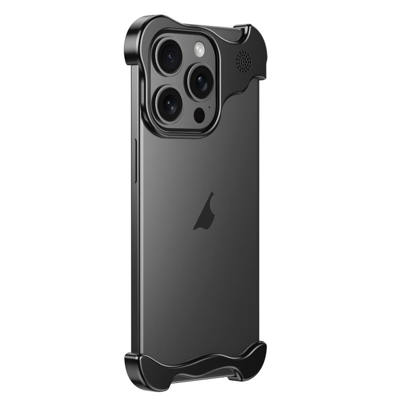 For Iphone 13 Pro Max Aromatherapy Alloy Frameless Phone Case(Black) - Image 1