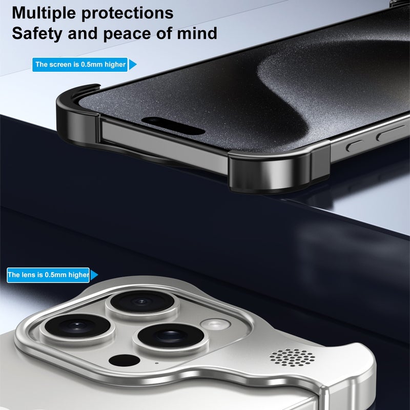 For Iphone 13 Pro Max Aromatherapy Alloy Frameless Phone Case(Black) - Image 5