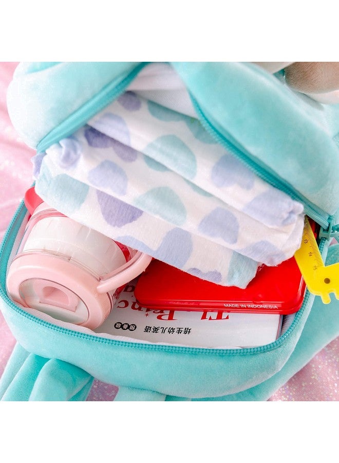 Gloveleya Kids Backpacks Girls Backpack Plush Bags with Soft Baby Doll Green 9" - Image 4