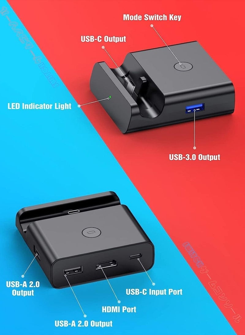 XICEN - For Switch Dock Nintendo Switch/Switch OLED,NEWDERY Portable Dock Charging Station,Switch Docking Station Replacement (No Charger and HDMI Cable),Perfect Nintendo Switch Accessories (Black) - Image 1