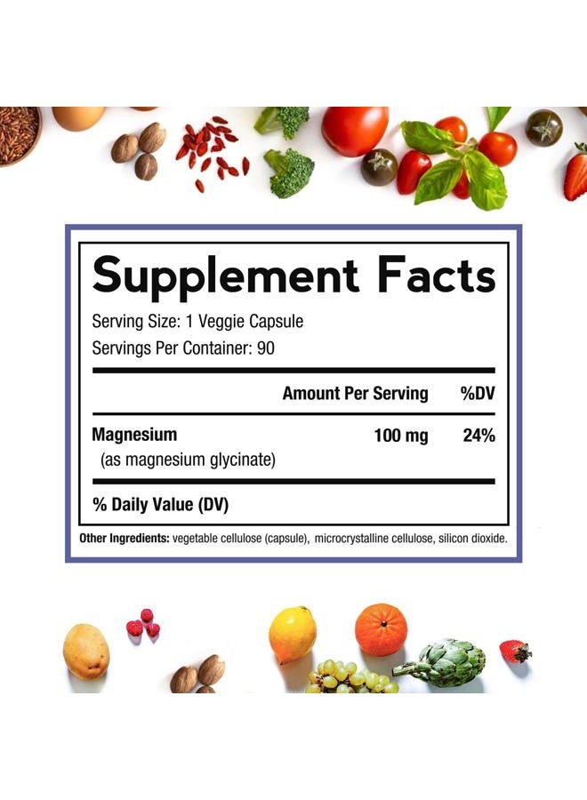 Doctor's Recipes مكمل مغنيسيوم جليسينات، مخلب الأحماض الأمينية، غير مخفف، عالي الامتصاص، سهل على المعدة، يدعم الهدوء، العظام، العضلات، القلب، الطاقة، الأعصاب، 90 كبسولة نباتية - Image 2