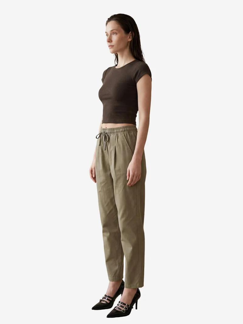 ماي فاشن MY FASHION Ankle Length Drawstring Waist Pants with Pocket