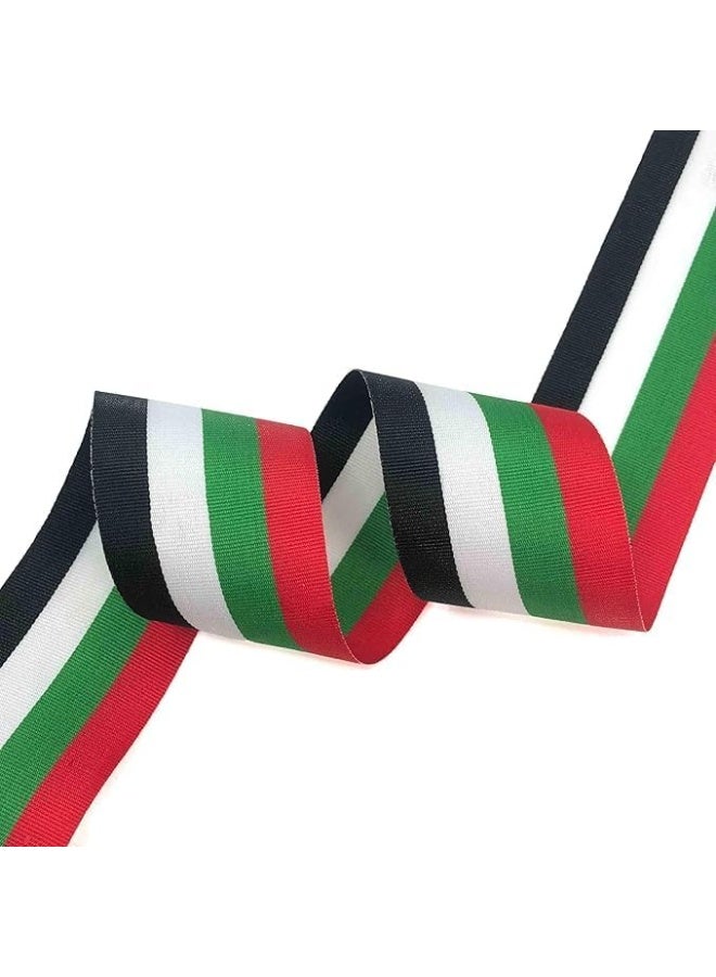 إي وورلد لفة شريط علم الإمارات – شريط زخرفي متعدد الاستخدامات لليوم الوطني، الحفلات، الهدايا والحرف اليدوية | 25 ياردة × 2.5 سم - Image 5