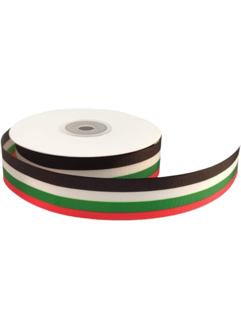 إي وورلد لفة شريط علم الإمارات – شريط زخرفي متعدد الاستخدامات لليوم الوطني، الحفلات، الهدايا والحرف اليدوية | 25 ياردة × 2.5 سم - Image 2