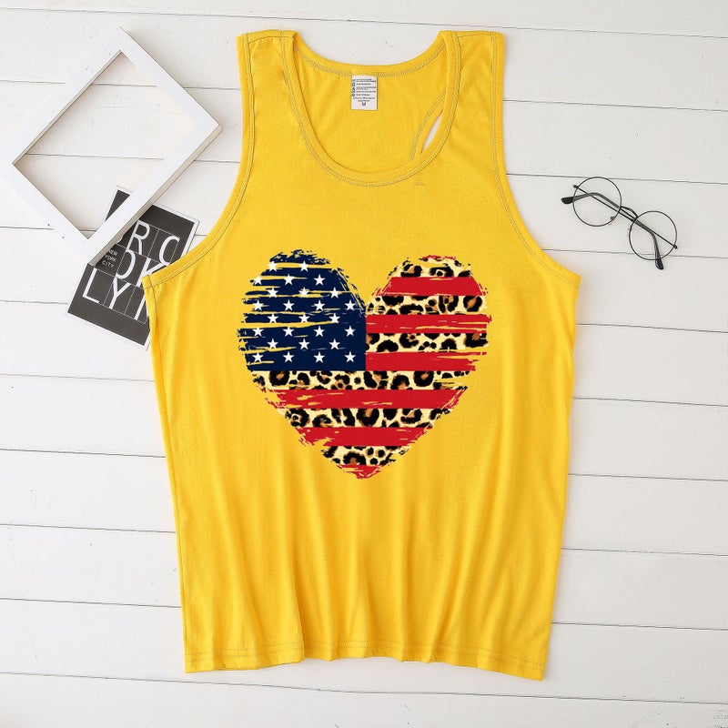Summer Fashion Trend Urban Leisure 2021 European and American Vest Love Art Printed Pattern Men's and Women's Style - Image 5