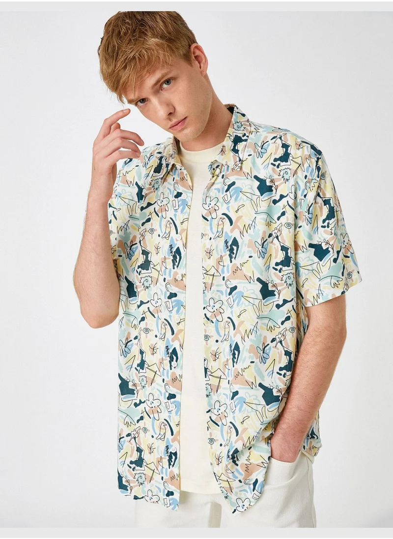 كوتون Patterned Short Sleeve Shirt