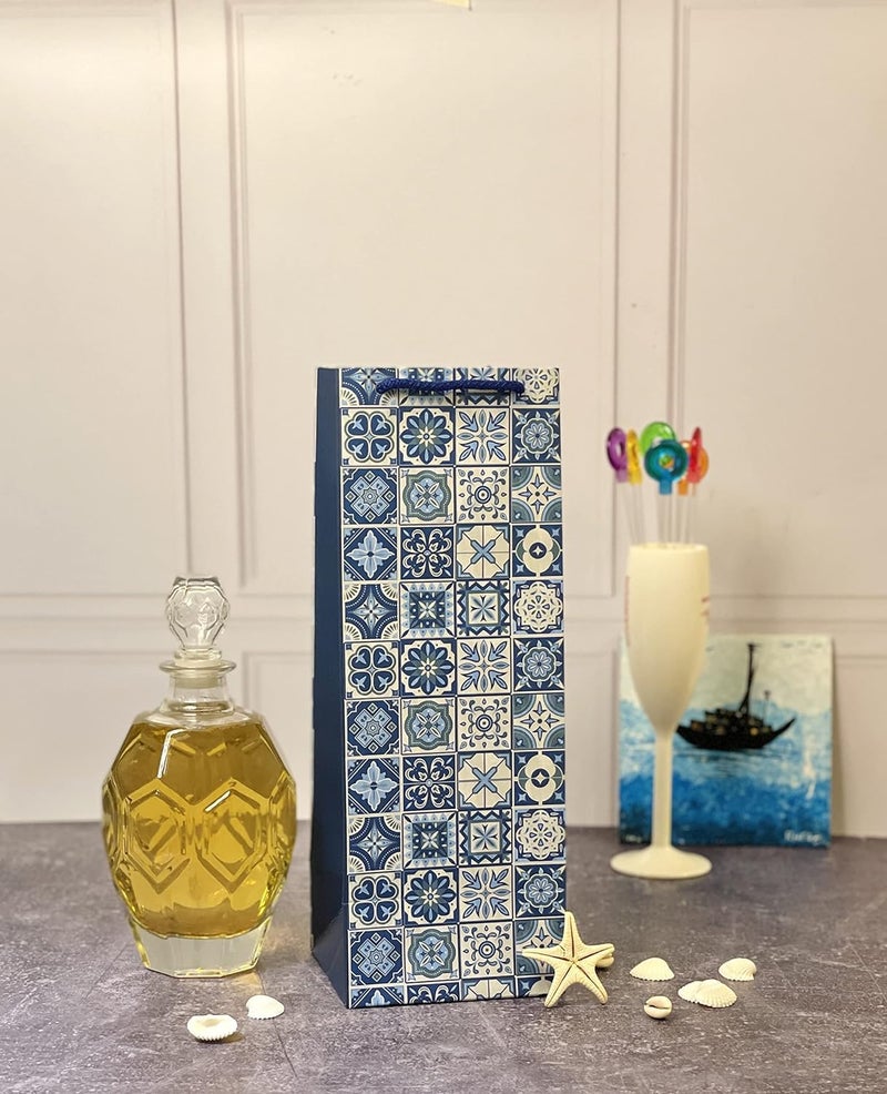 Dovetail Wine & Bottle Gifting Paper Carry Bags, Gifting For All Occasions, Parties - Diwali, Christmas, Anniversaries. House Warming, Size 13.5X5 Inchs, 250 GSM Art Card, 1 Bags Each of 5 Designs - Image 4