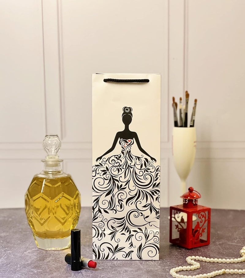 Dovetail Wine & Bottle Gifting Paper Carry Bags, Gifting For All Occasions, Parties - Diwali, Christmas, Anniversaries. House Warming, Size 13.5X5 Inchs, 250 GSM Art Card, 1 Bags Each of 5 Designs - Image 2