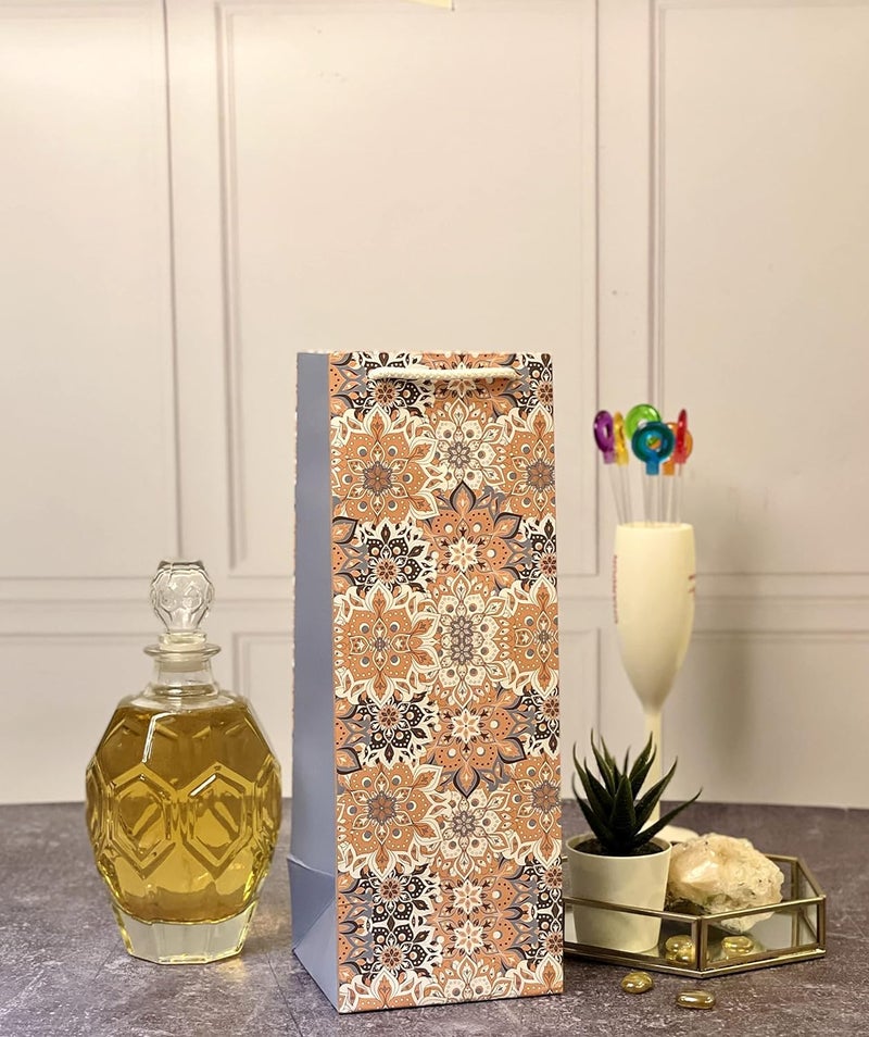 Dovetail Wine & Bottle Gifting Paper Carry Bags, Gifting For All Occasions, Parties - Diwali, Christmas, Anniversaries. House Warming, Size 13.5X5 Inchs, 250 GSM Art Card, 1 Bags Each of 5 Designs - Image 3
