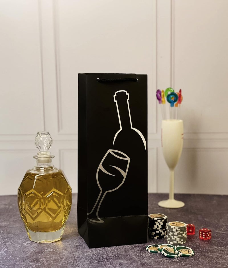 Dovetail Wine & Bottle Gifting Paper Carry Bags, Gifting For All Occasions, Parties - Diwali, Christmas, Anniversaries. House Warming, Size 13.5X5 Inchs, 250 GSM Art Card, 1 Bags Each of 5 Designs - Image 5