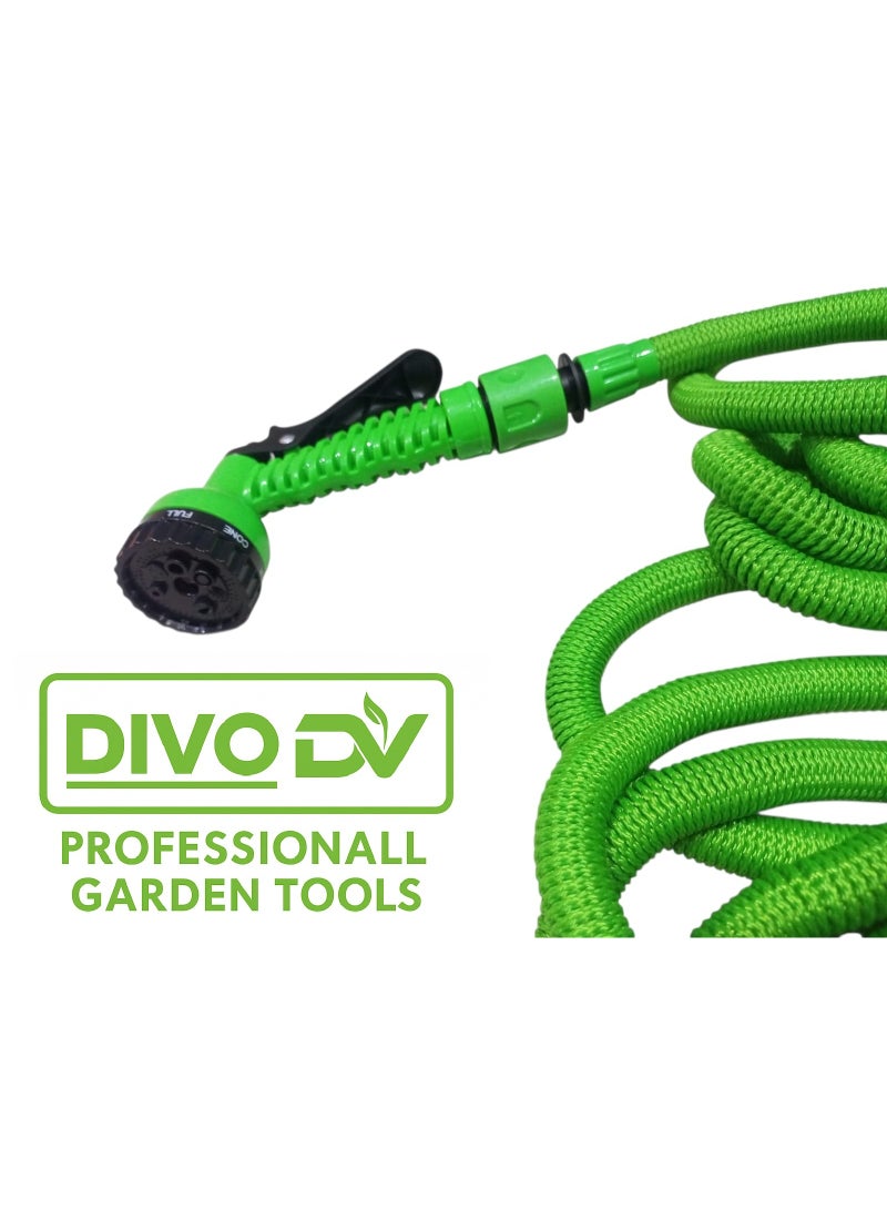ديفو خرطوم تمدد سحري للحديقة بطول 22.5 متر / 75 قدم مع مسدس رش متعدد الوظائف – DVO714-88 من DVO – خرطوم قابل للتمدد والانكماش تلقائيًا – ضغط عالي – مقاوم للالتواء والعقد - Image 3