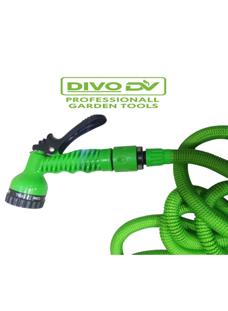 ديفو خرطوم تمدد سحري للحديقة بطول 22.5 متر / 75 قدم مع مسدس رش متعدد الوظائف – DVO714-88 من DVO – خرطوم قابل للتمدد والانكماش تلقائيًا – ضغط عالي – مقاوم للالتواء والعقد - Image 4