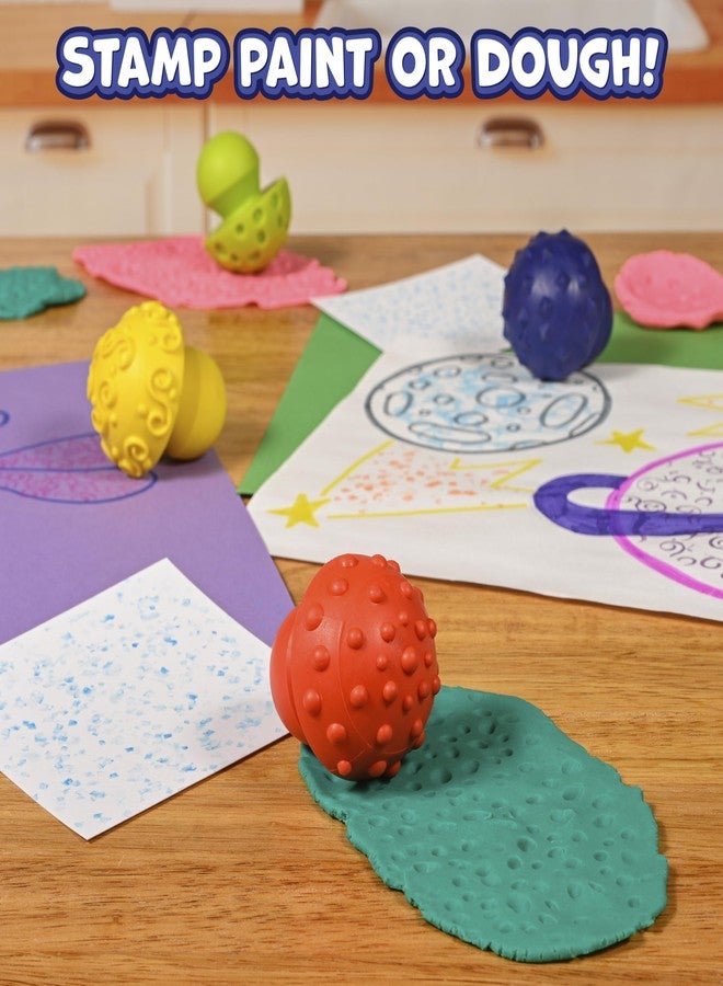 Ready 2 Learn Paint & Dough Mushroom Stampers - Set of 4 Textures - Playdough Accessories - Easy-Grip Art Supplies - Paint Stamps for Kids - Clay Tools for Kids - Image 2