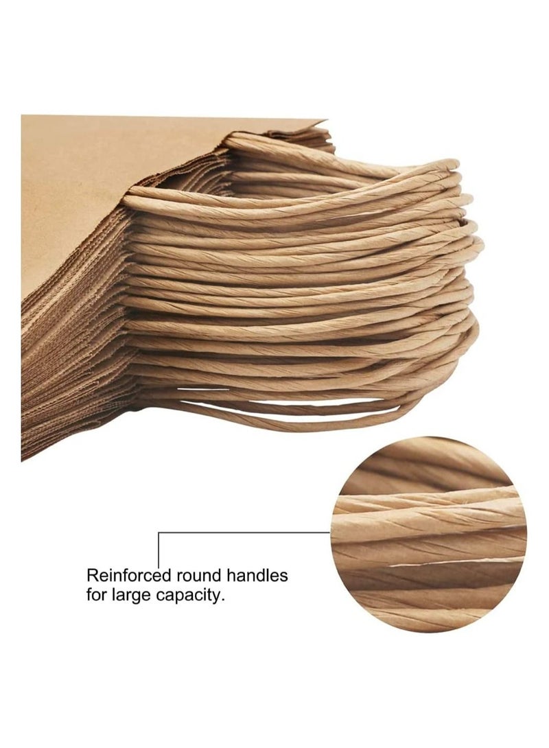 أكياس ورقية بنية مع مقابض 42 × 31 × 12 سم أكياس هدايا كرافت كبيرة لهدايا أعياد الميلاد وحفلات الزفاف والحلويات والتعبئة والتغليف والعيد (12 كيس) - Image 3