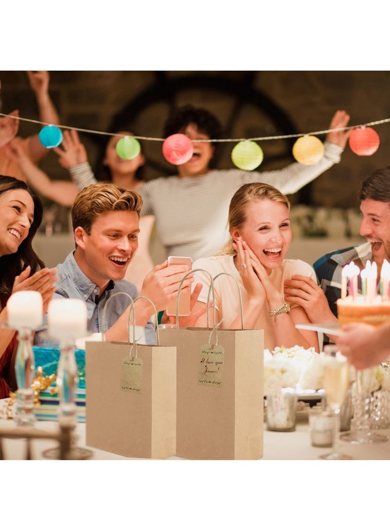 أكياس ورقية بنية مع مقابض 42 × 31 × 12 سم أكياس هدايا كرافت كبيرة لهدايا أعياد الميلاد وحفلات الزفاف والحلويات والتعبئة والتغليف والعيد (12 كيس) - Image 4