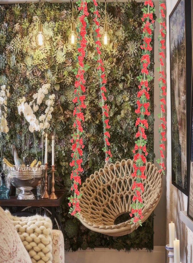 GhuaH 2 Pcs Artificial Flowers Garland for Outdoors Red Faux Gardenia Garland 15.5Ft Silk Rose Hanging Vines Floral for Wedding Arch Party Wall Garden Ceremony Backdrop Fence Spring Decor - Image 4
