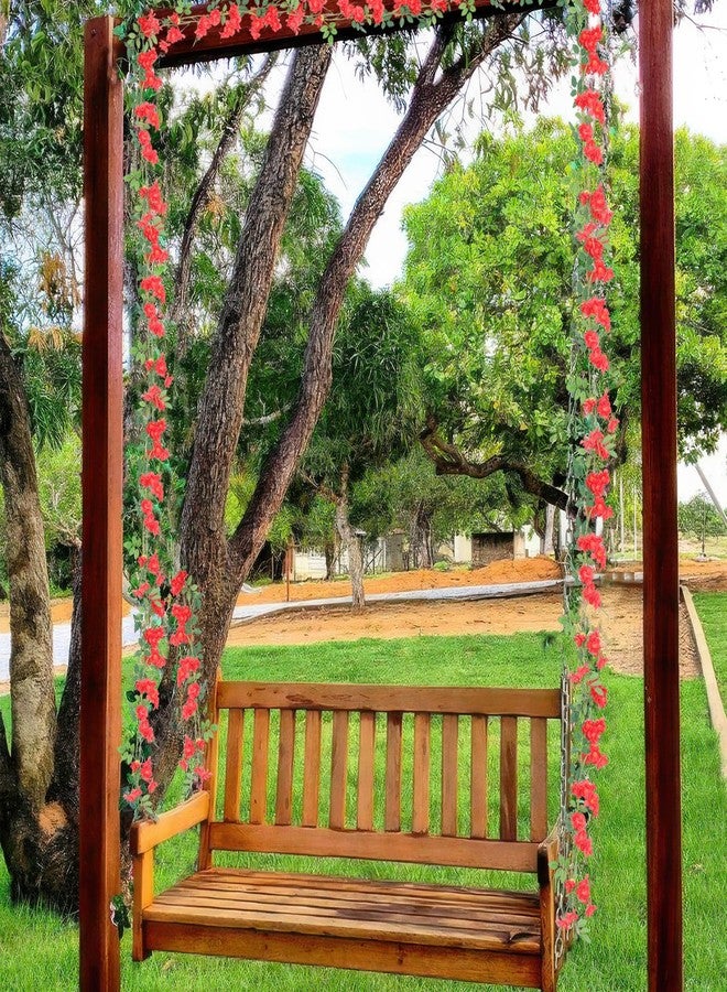 GhuaH 2 Pcs Artificial Flowers Garland for Outdoors Red Faux Gardenia Garland 15.5Ft Silk Rose Hanging Vines Floral for Wedding Arch Party Wall Garden Ceremony Backdrop Fence Spring Decor - Image 5