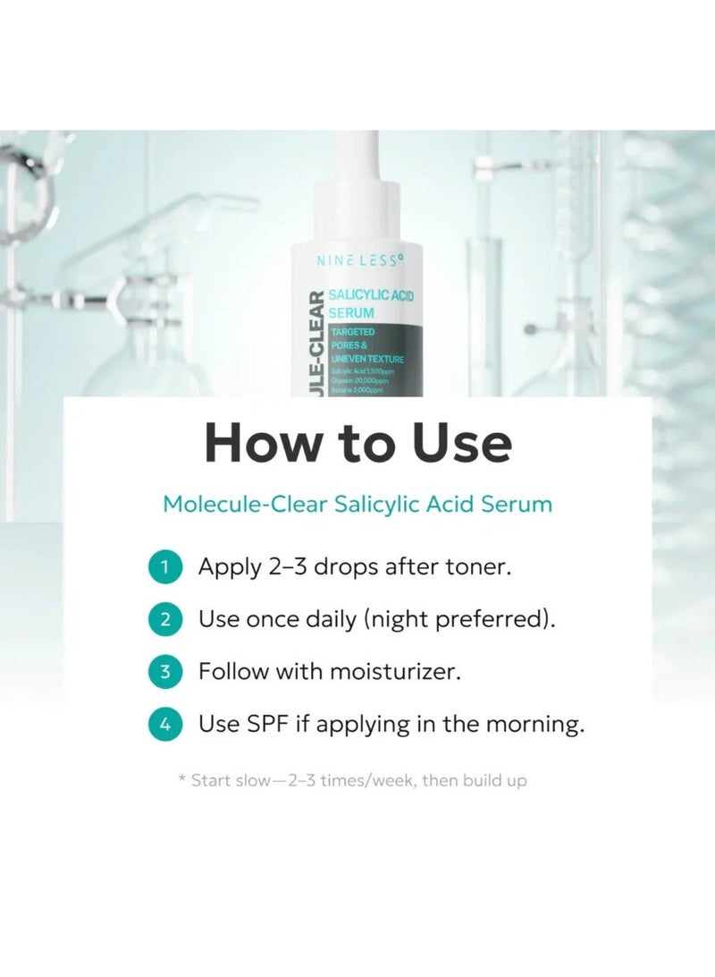 نايلس سيروم حمض الساليسيليك من ناين ليس موليكيول-كلير 30 مل - Image 3