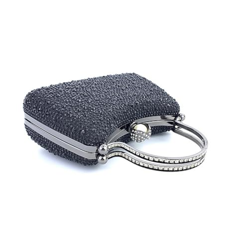 zebrum Womens Evening Clutch Bag Designer Evening Handbag Hand Bag,Lady Party Wedding Clutch Purse(Fully rhinestones-Black) - Image 4