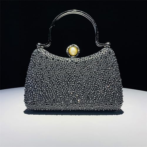 zebrum Womens Evening Clutch Bag Designer Evening Handbag Hand Bag,Lady Party Wedding Clutch Purse(Fully rhinestones-Black) - Image 2