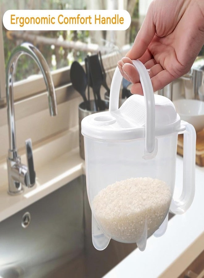 VAJASIL Rice Washing Bowl, Multifunction Rice Rinser with Drain Lid, Kitchen Colander with Handle, Multipurpose Rice Washing Tool for Vegetables, Berries, Pulses, Fruits - Image 5