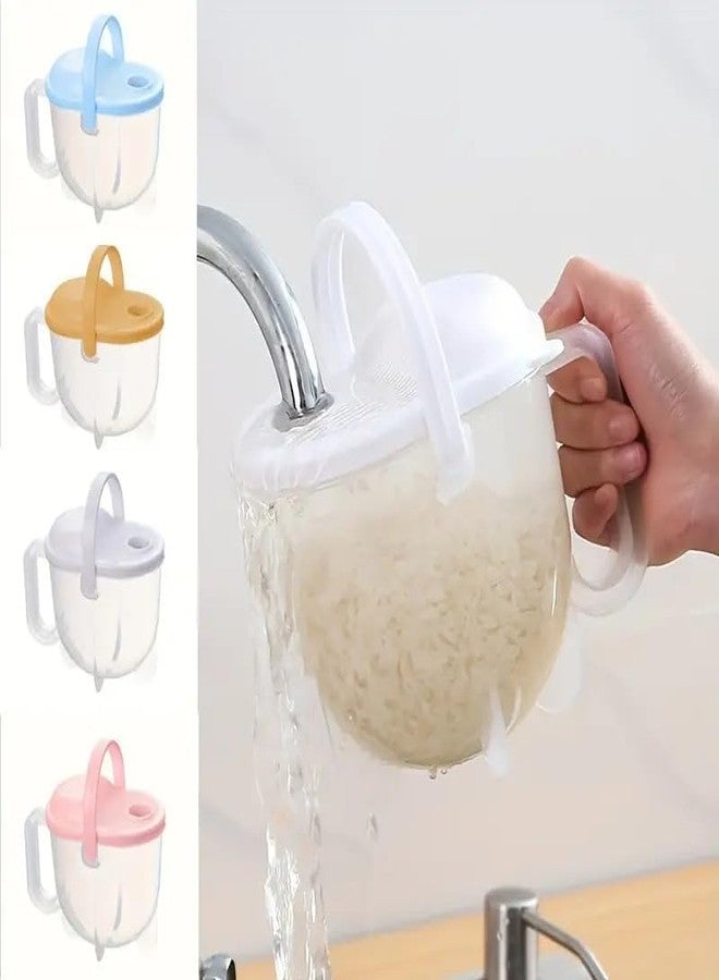 VAJASIL Rice Washing Bowl, Multifunction Rice Rinser with Drain Lid, Kitchen Colander with Handle, Multipurpose Rice Washing Tool for Vegetables, Berries, Pulses, Fruits - Image 4