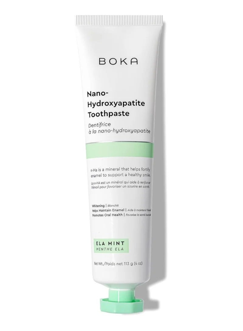 BOKA Boka Natural Toothpaste, Fluoride Free - Ela Mint, 4oz, Pack of 1 - Made in USA - Remineralizing, Sensitive Teeth, & Whitening - SLS Free - Dentist Recommended for Adult, Kids Oral Care