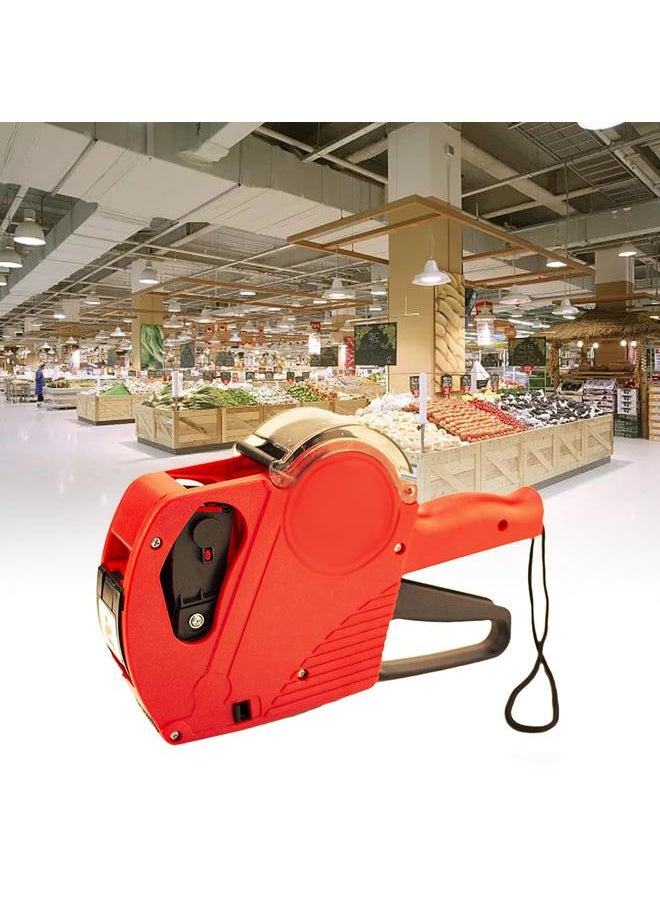 Thoraya - 8 Digit Manual Price Tag Labeller with Cover Robust Practical Comfortable Hand Feeling Price Tag Machine Red Chinese - Image 1