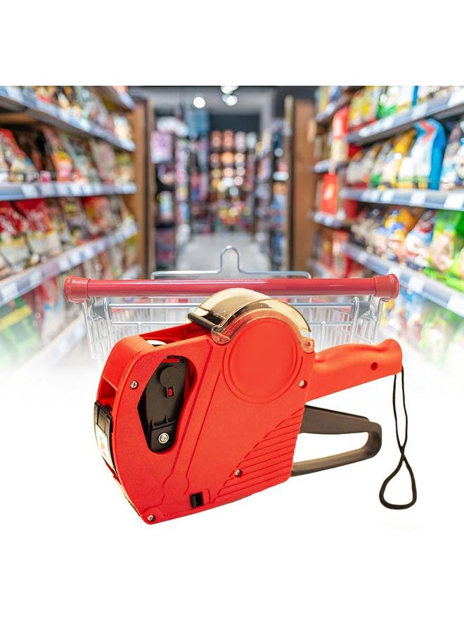Thoraya - 8 Digit Manual Price Tag Labeller with Cover Robust Practical Comfortable Hand Feeling Price Tag Machine Red Chinese - Image 1
