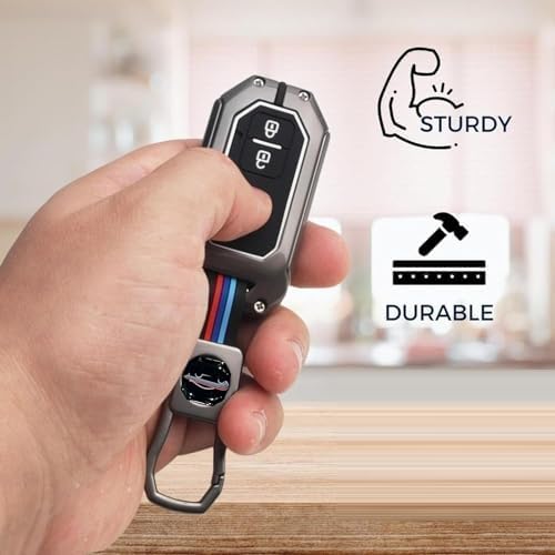 LivTee Metal Key Cover Compatible with Baleno, Grand Vitara, XL6, Swift, Brezza, Celerio, Ignis, Ertiga, Dzire, Fronx, Urban Cruiser, Rumion, Glanza, Hyryder 2 Button Smart Key case Shell (D-Suzuki) - Image 4