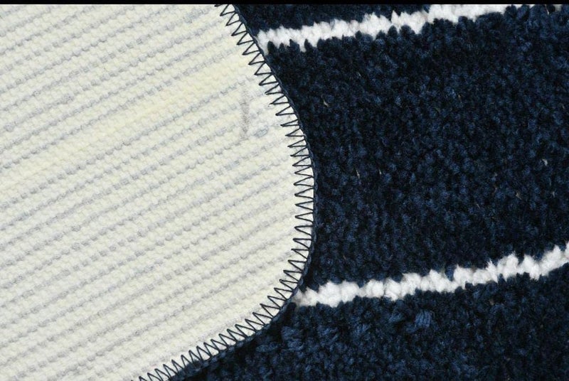 MODERN FAB mats with Anti Skid Rubber Backing,Colour Blue 3 Line Set of 2 (40 x 60 cm) - Image 2
