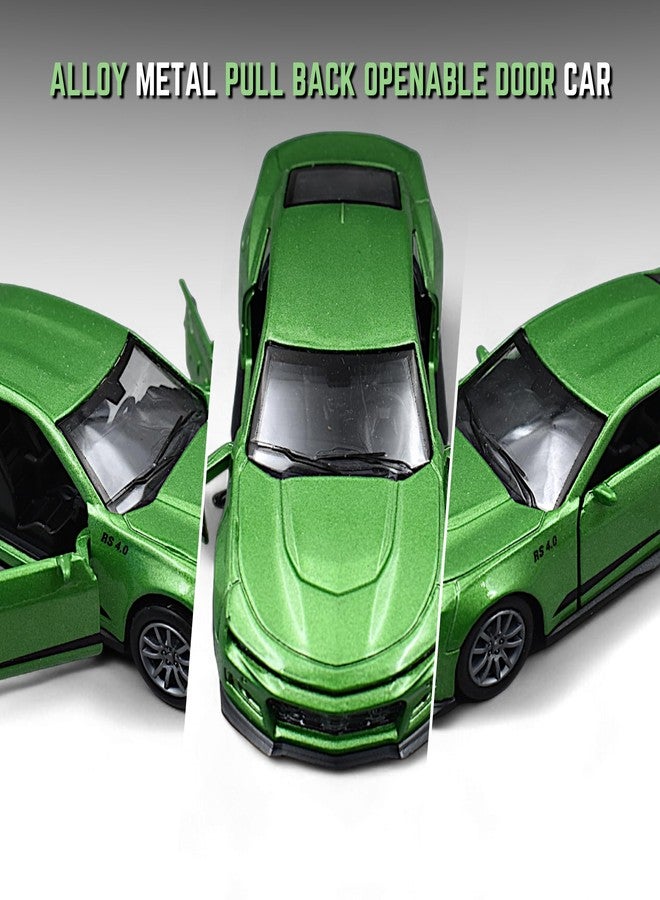 MASIPICKS� Mustang Diecast Metal Pullback Toy car with Openable Doors Boys car for Kids Best Toys Gifts Toys for Kids (1:32 Scale) (Green) - Image 3