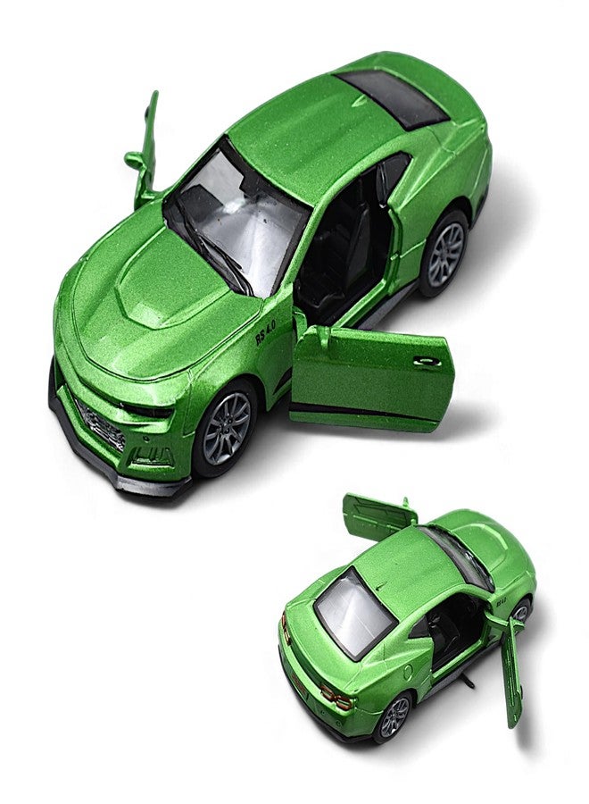MASIPICKS� Mustang Diecast Metal Pullback Toy car with Openable Doors Boys car for Kids Best Toys Gifts Toys for Kids (1:32 Scale) (Green) - Image 1