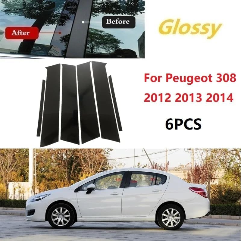 QASULER 6PCS Polished Pillar Posts for Peugeot 308 - Image 3