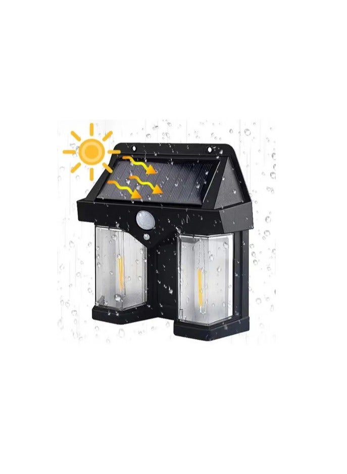 Outside Solar Induction Wall lamp Warm Light Dual Core， Wireless Dusk to Dawn Motion Sensor LED Sconce Lights Waterproof.  - Image 2