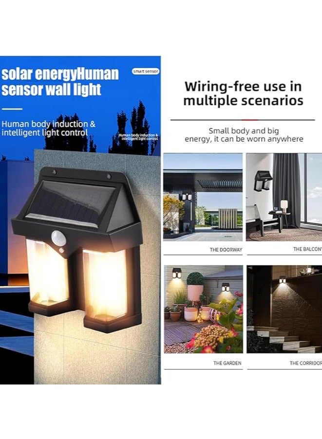 Outside Solar Induction Wall lamp Warm Light Dual Core， Wireless Dusk to Dawn Motion Sensor LED Sconce Lights Waterproof.  - Image 3
