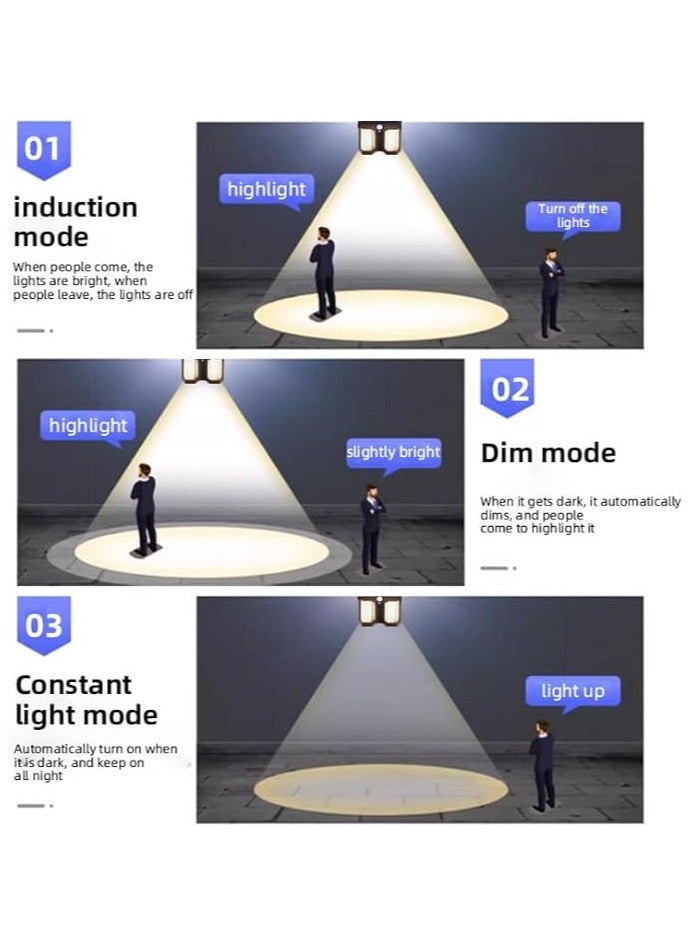 Outside Solar Induction Wall lamp Warm Light Dual Core， Wireless Dusk to Dawn Motion Sensor LED Sconce Lights Waterproof.  - Image 4